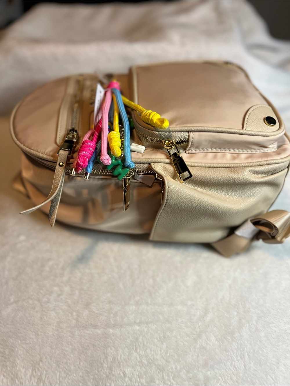 NWT✨ Steve Madden NYC Women’s Dome Core Mini Backpack w/ Multicolor Tassel Charm - Picture 6 of 7